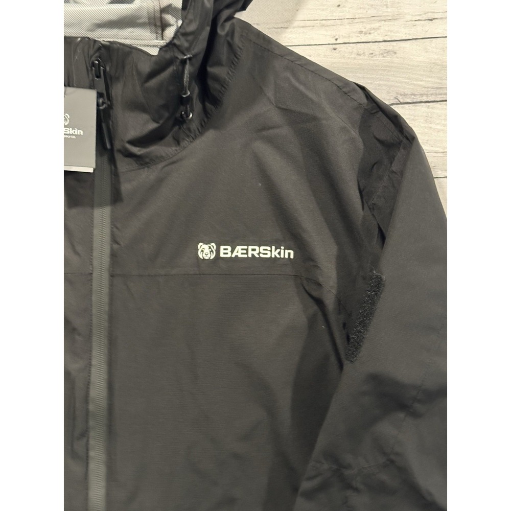 Baerskin Tactical Rain Jacket Mens Sz XL Black Waterproof Hooded Lightweight - Picture 9 of 16